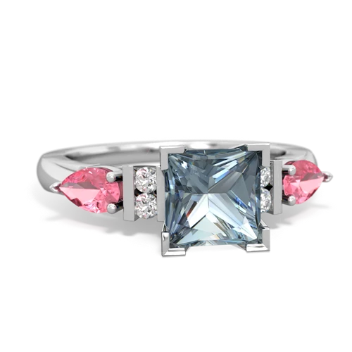 aquamarine-pink sapphire engagement ring