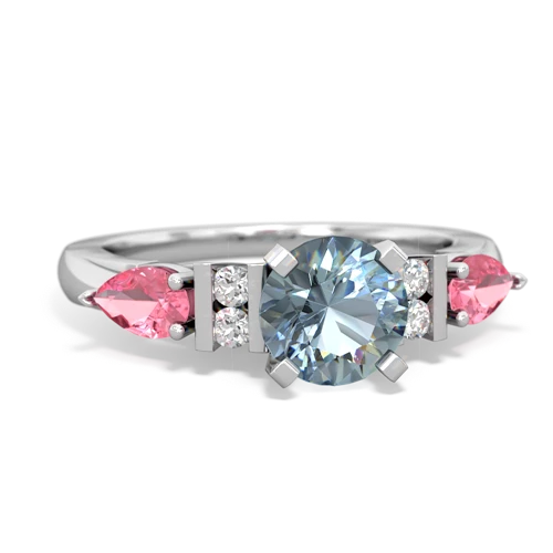aquamarine-pink sapphire engagement ring