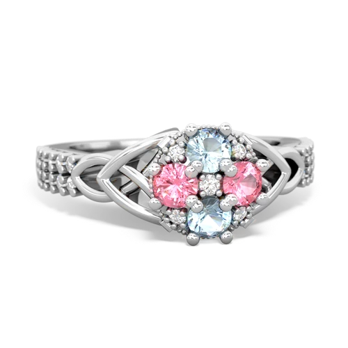 aquamarine-pink sapphire engagement ring