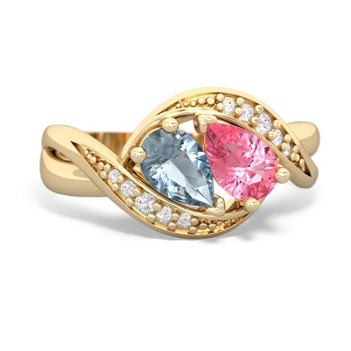 aquamarine-pink sapphire keepsake curls ring