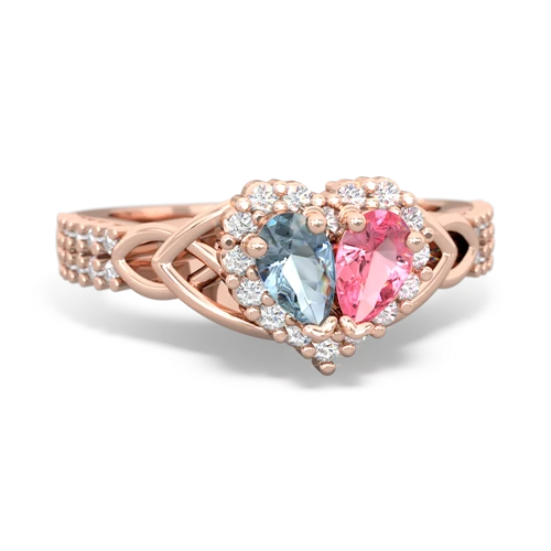 aquamarine-pink sapphire keepsake engagement ring