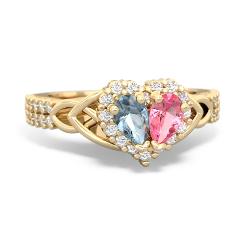 aquamarine-pink sapphire keepsake engagement ring