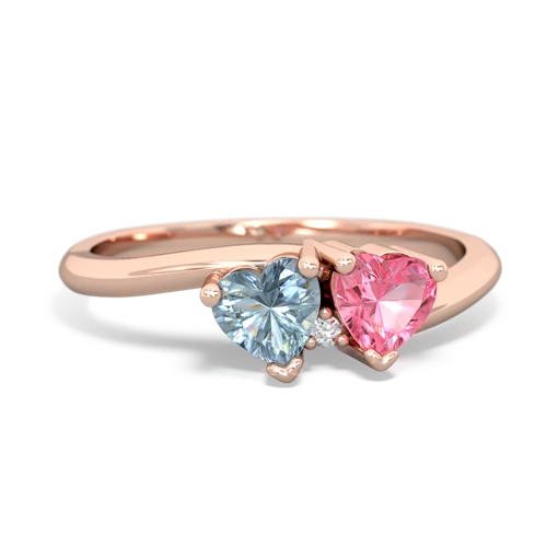 aquamarine-pink sapphire sweethearts promise ring