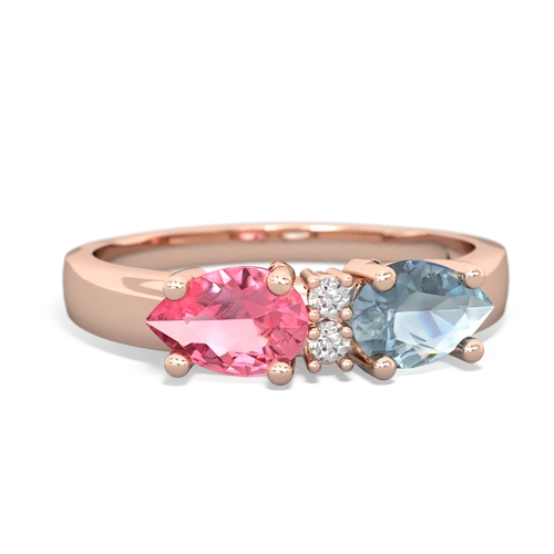 aquamarine-pink sapphire timeless ring