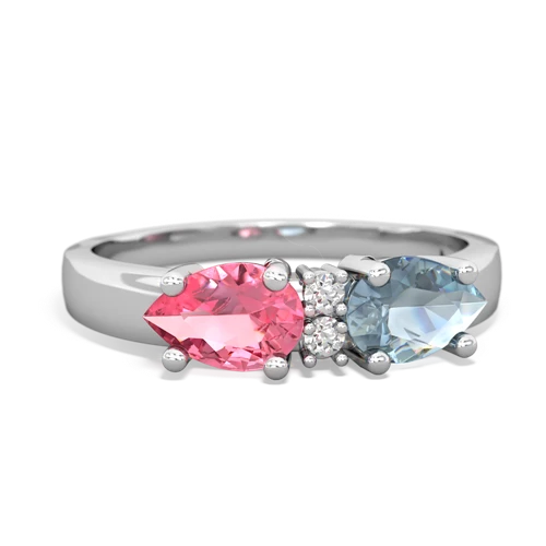 aquamarine-pink sapphire timeless ring