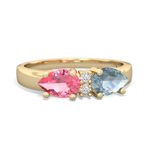 aquamarine-pink sapphire timeless ring