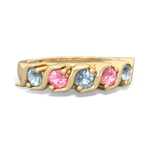 aquamarine-pink sapphire timeless ring