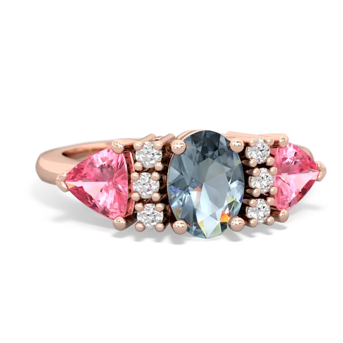 aquamarine-pink sapphire timeless ring