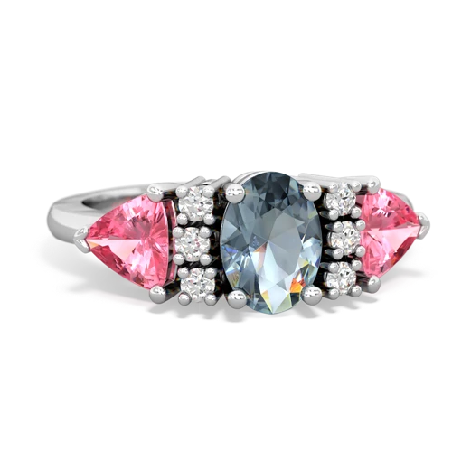 aquamarine-pink sapphire timeless ring