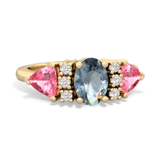 aquamarine-pink sapphire timeless ring