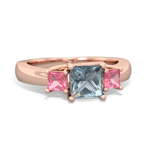 aquamarine-pink sapphire timeless ring