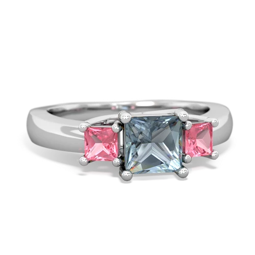 aquamarine-pink sapphire timeless ring