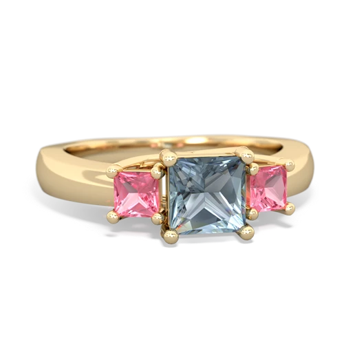 aquamarine-pink sapphire timeless ring