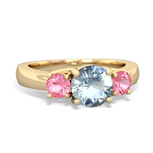 aquamarine-pink sapphire timeless ring