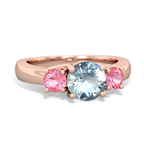 aquamarine-pink sapphire timeless ring