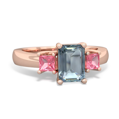 aquamarine-pink sapphire timeless ring