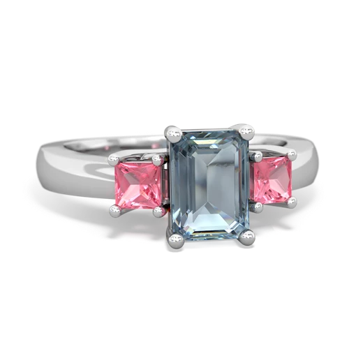 aquamarine-pink sapphire timeless ring