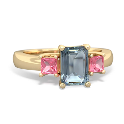 aquamarine-pink sapphire timeless ring