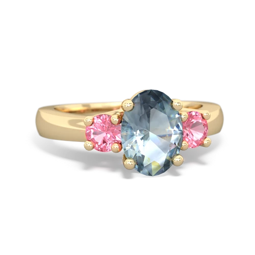 aquamarine-pink sapphire timeless ring