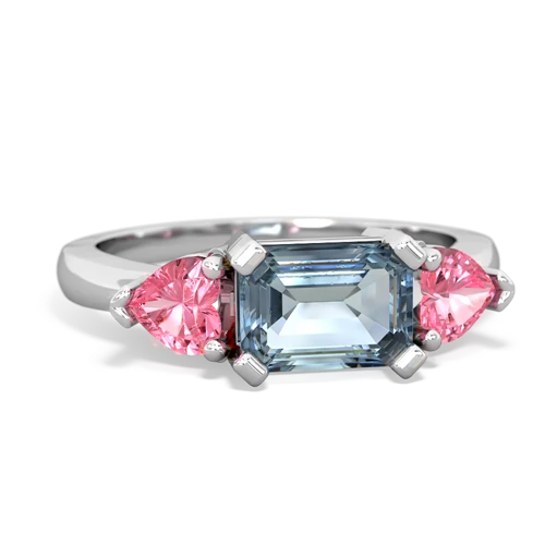 aquamarine-pink sapphire timeless ring