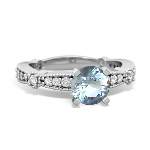 aquamarine antique engagement ring