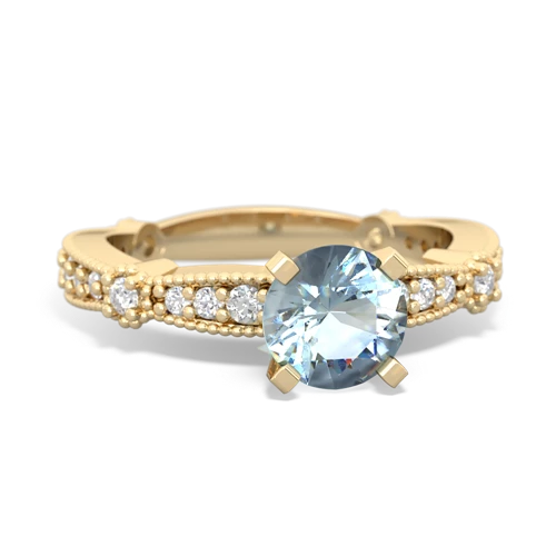 Aquamarine Milgrain Antique Style Genuine Aquamarine ring Ring