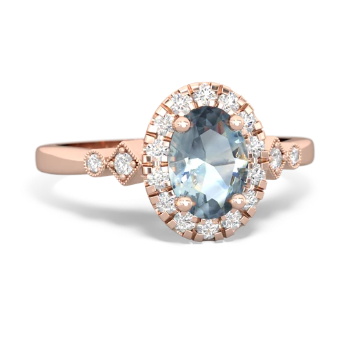 aquamarine antique halo ring