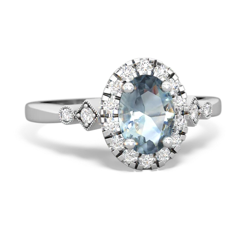 aquamarine antique halo ring
