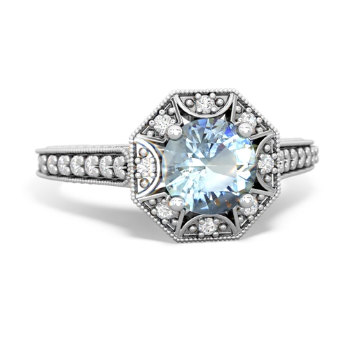 Aquamarine Art-Deco Starburst Genuine Aquamarine ring Ring