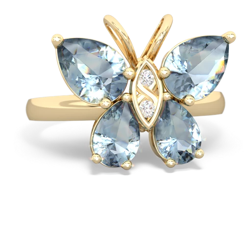 aquamarine butterfly ring