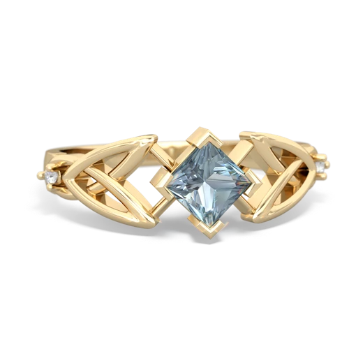 Aquamarine Celtic Trinity Knot Genuine Aquamarine ring Ring