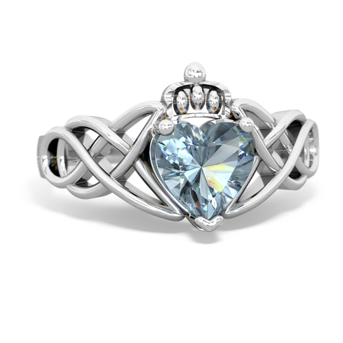 Aquamarine Claddagh Celtic Knot Genuine Aquamarine ring Ring