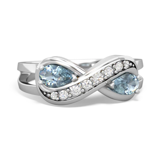 aquamarine diamond infinity ring