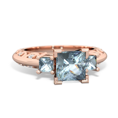 Aquamarine Genuine Aquamarine with  and  Art Deco ring Ring