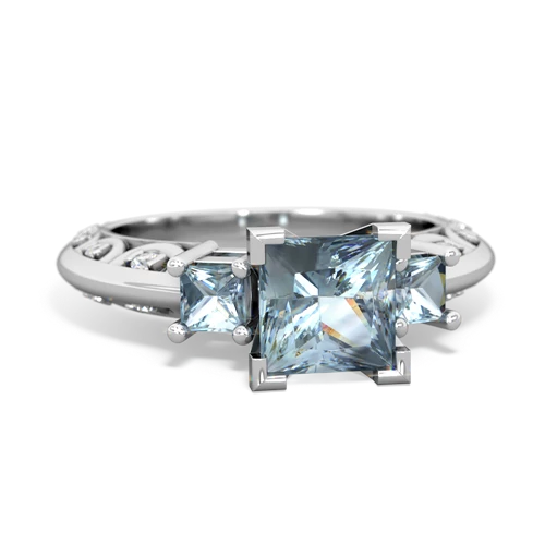 Aquamarine Genuine Aquamarine with  and  Art Deco ring Ring