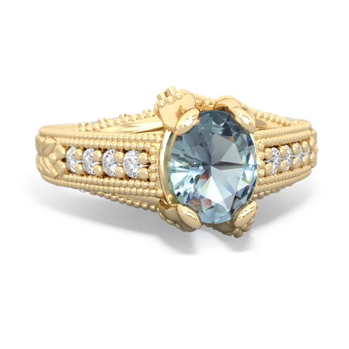 Aquamarine Antique Style Genuine Aquamarine ring Ring