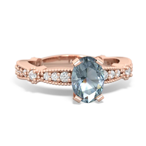 Aquamarine Milgrain Antique Style Genuine Aquamarine ring Ring