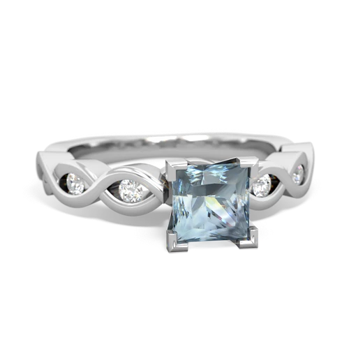 Aquamarine Infinity Engagement Genuine Aquamarine ring Ring