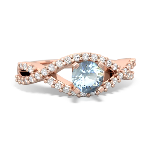 Aquamarine Diamond Twist Genuine Aquamarine ring Ring