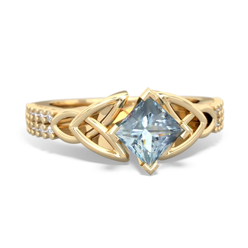 Aquamarine Celtic Knot Engagement Genuine Aquamarine ring Ring