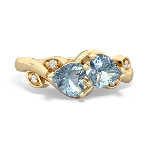 aquamarine floral keepsake ring