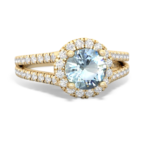 aquamarine halo pave ring