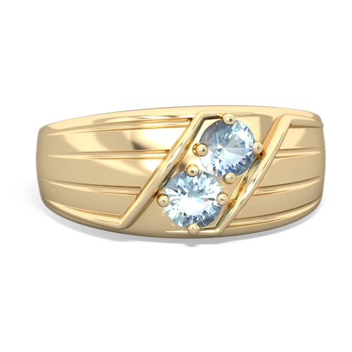Aquamarine Art Deco Men's Genuine Aquamarine ring Ring