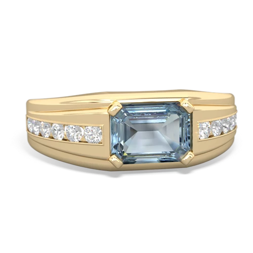 aquamarine mens channel ring