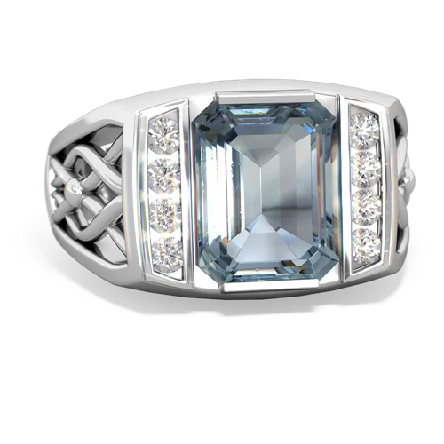 Aquamarine Men s Rings in 14K Gold JewelsForMe