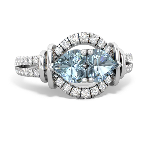 aquamarine pave keepsake ring