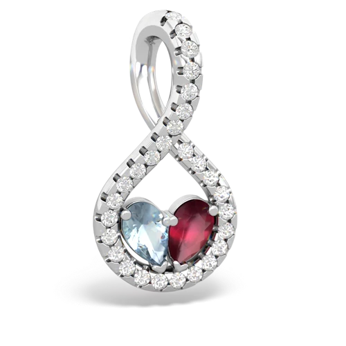 aquamarine-ruby pave twist pendant