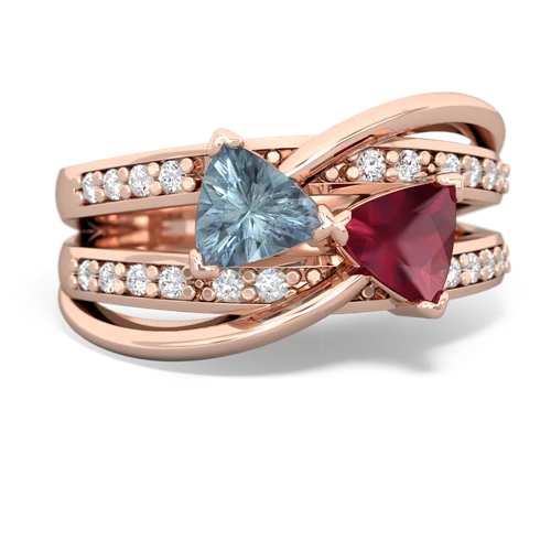 aquamarine-ruby couture ring