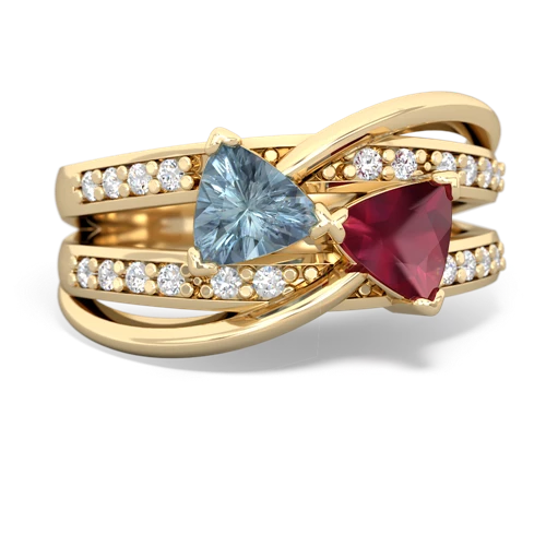 aquamarine-ruby couture ring