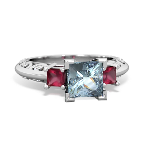 aquamarine-ruby engagement ring